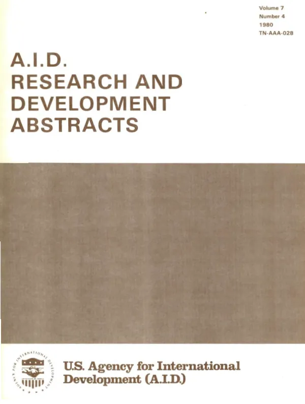 A.I.D. research and development abstracts [ARDA], v. 7, no. 4