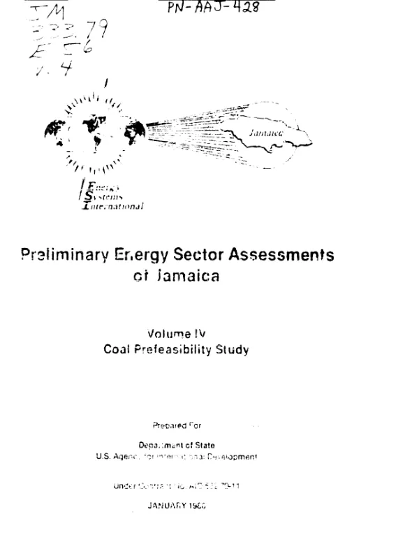 PRELIMINARY ENERGY SECTOR ASSESSMENTS OF JAMAICA, V. 4, COAL PREFEASIBILITY STUDY