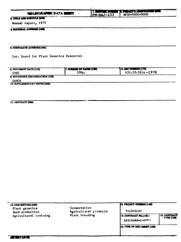 ANNUAL REPORT, 1978