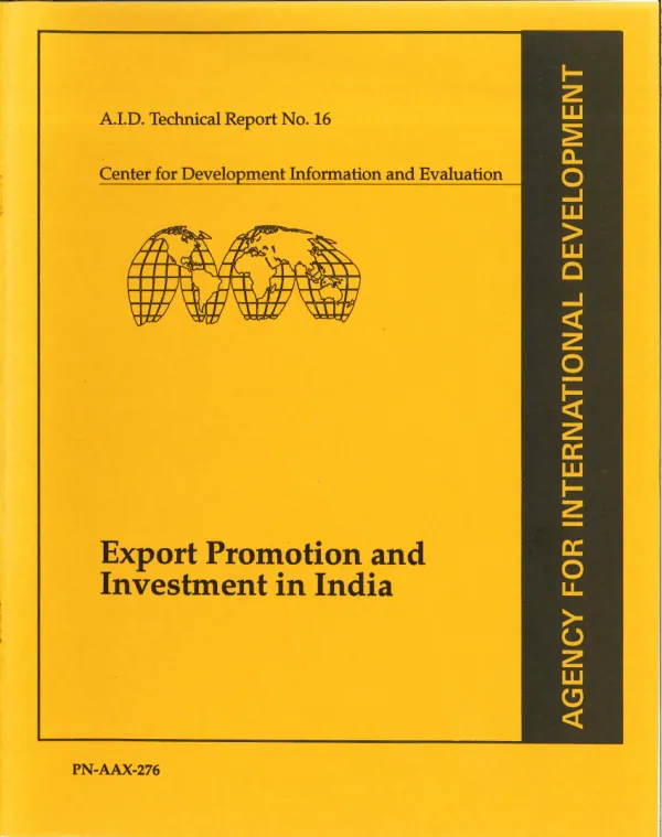 Export promotion and investment in India