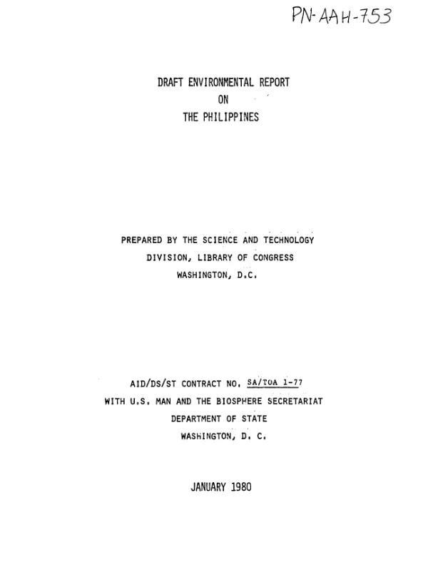 Draft environmental report on The Philippines