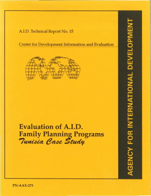 Evaluation of A.I.D. family planning programs : Tunisia case study