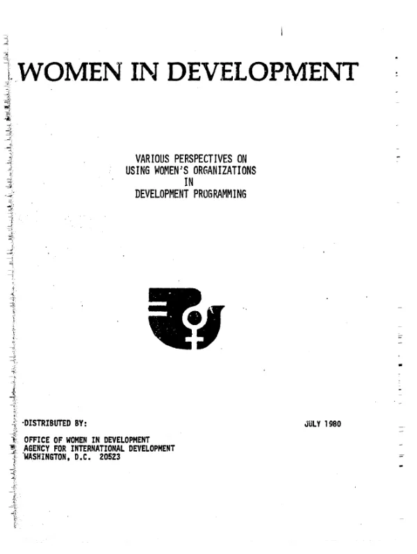 Various perspectives on using women"s organizations in development programming