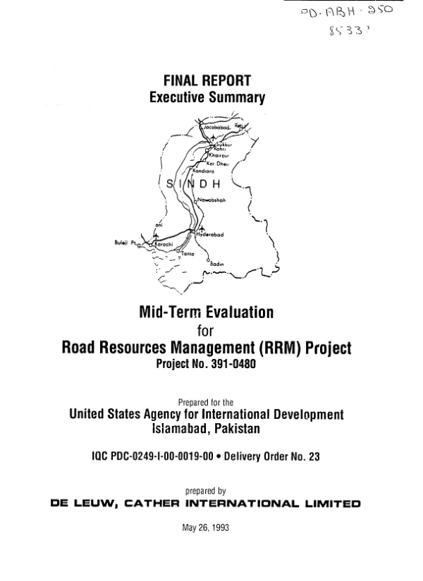 Final report executive summary : mid-term evaluation for road resources management (RRM) project