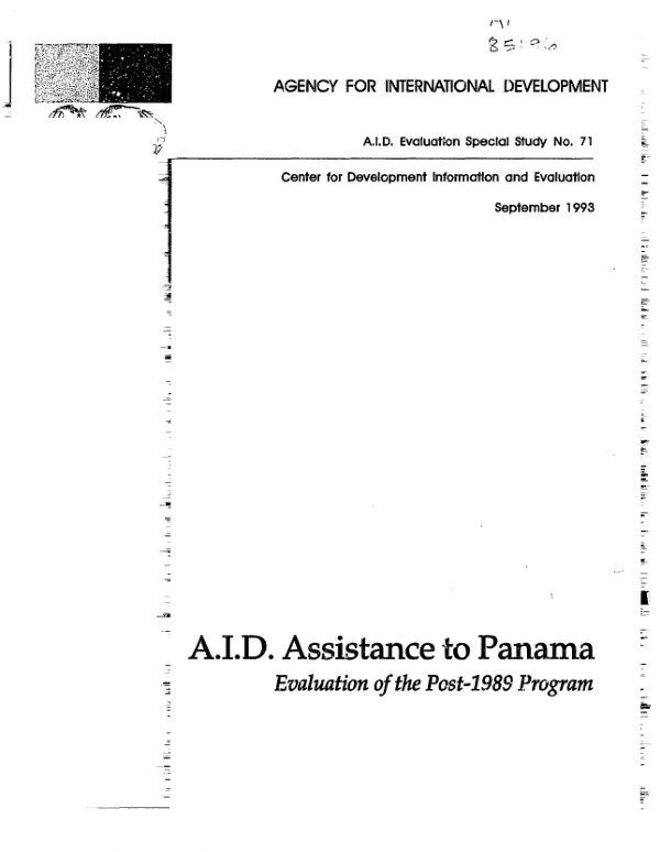 AID assistance to Panama : evaluation of the post-1989 program