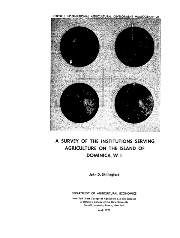 Survey of institutions serving agriculture on island of Dominica, W.I.