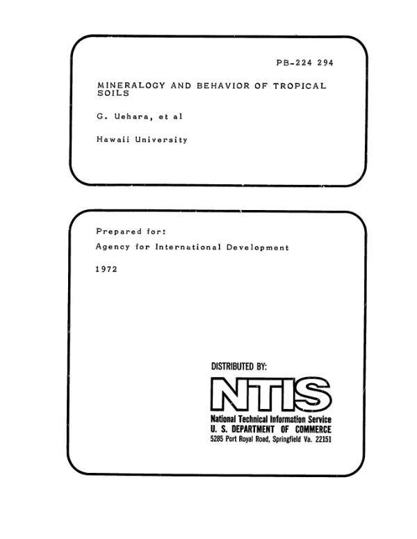 Mineralogy and behavior of tropical soils
