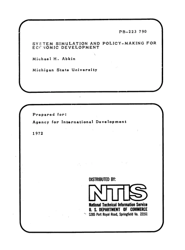 System simulation and policy-making for economic development