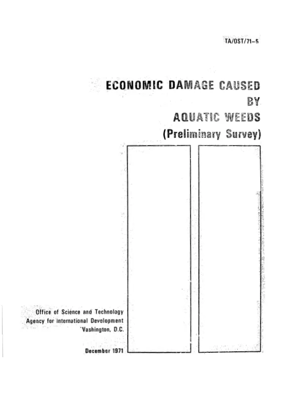 Economic damage caused by aquatic weeds (preliminary survey)