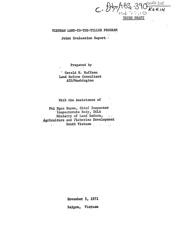 Vietnam land - to - the - tiller program : joint evaluation report