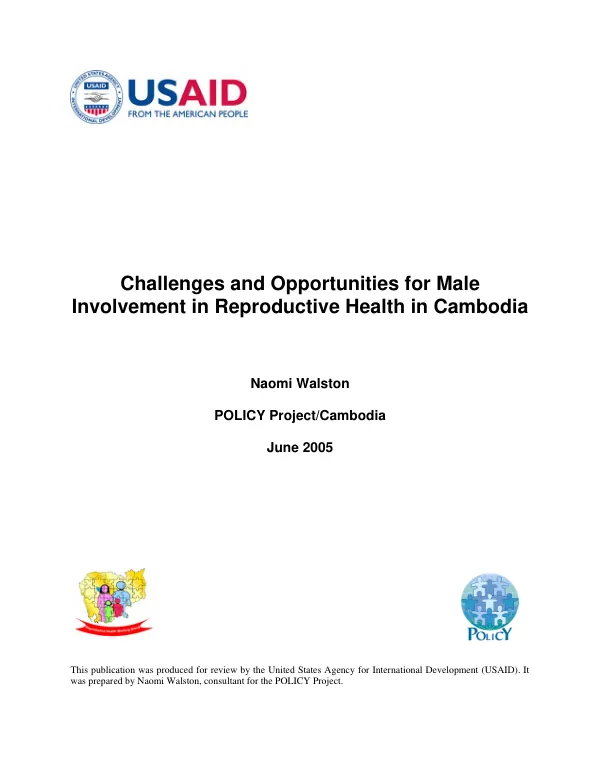 Challenges and opportunities for male involvement in reproductive health in Cambodia