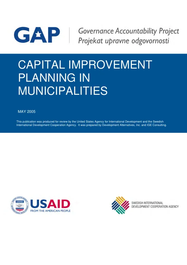 Capital improvement planning in municipalities