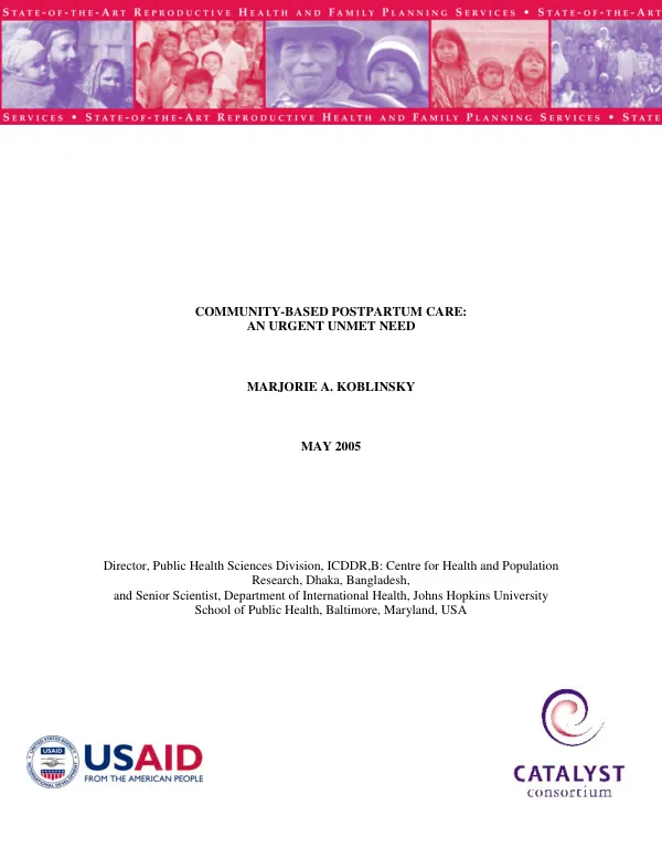 Community-based postpartum care : an urgent unmet need
