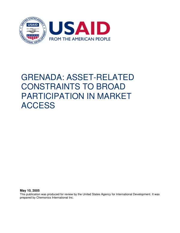 Grenada : asset-related constraints to broad participation in market access