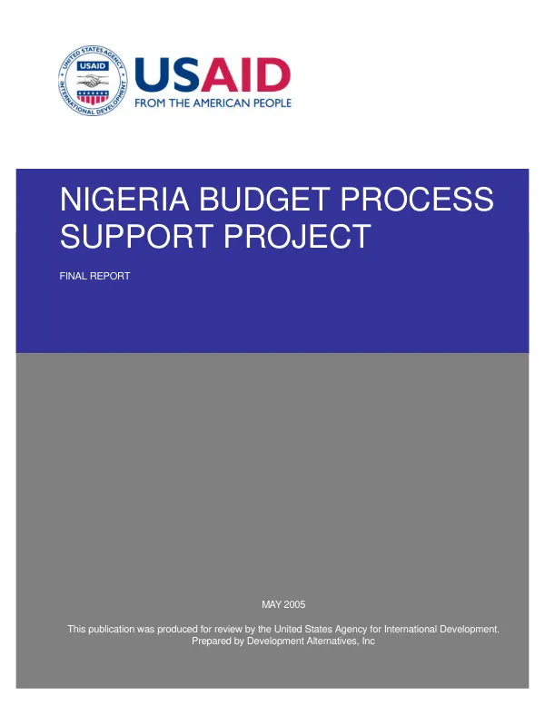 Nigeria budget process support project, September 15, 2002 to May 15, 2005