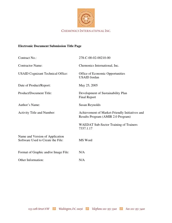 Identification and capacity building of WAEDAT B28 trainers : final report