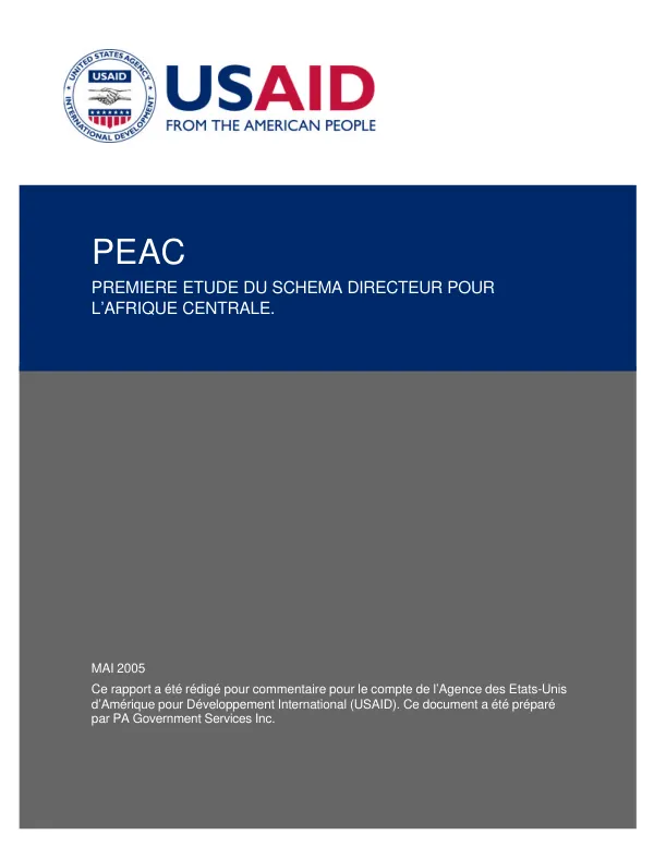 PEAC : premiere etude du schema directeur pour l"Afrique Centrale