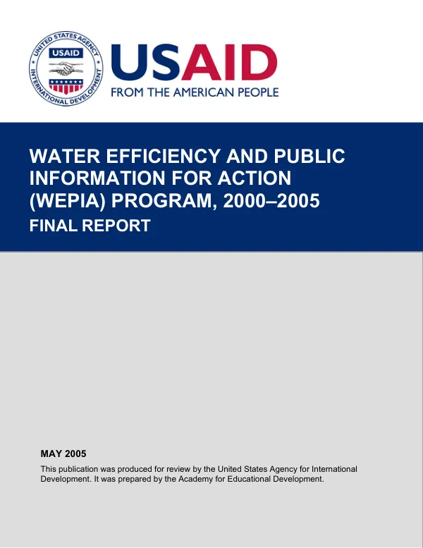 Water efficiency and public information for action (WEPIA) program, 2000-2005 : final report