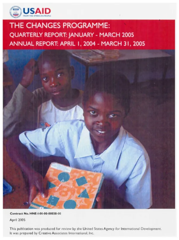 The CHANGES programme quarterly report no. 16, January-March 2005, and annual report (April 1, 2004-March 31, 2005)