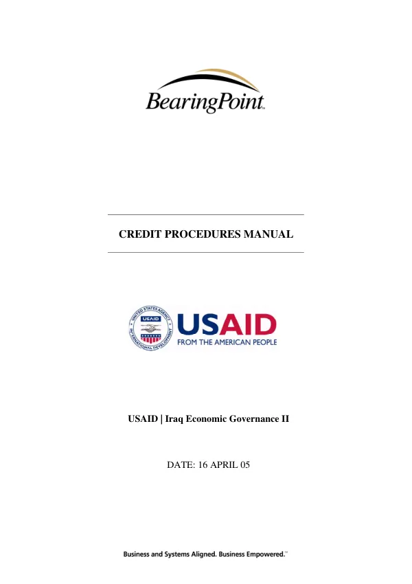 Credit procddures manual
