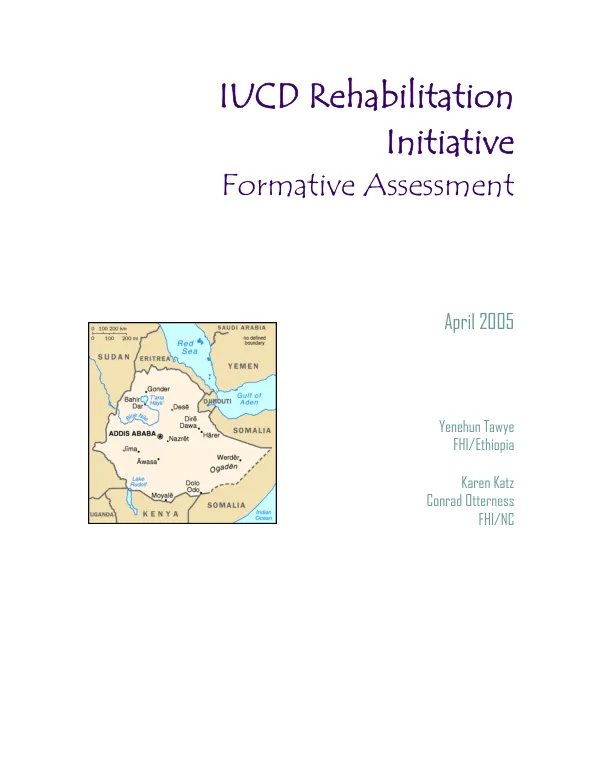 IUCD rehabilitation initiative : formative assessment