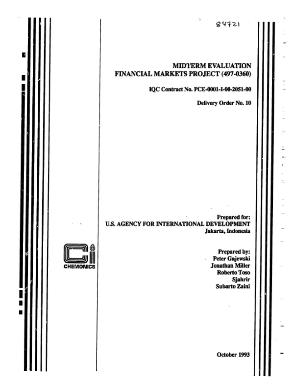 Midterm evaluation : financial markets project (497-0360)