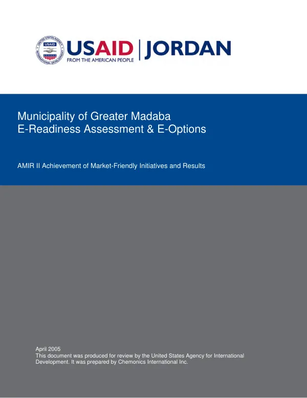 Municipality of Greater Madaba E-readiness assessment & E-options