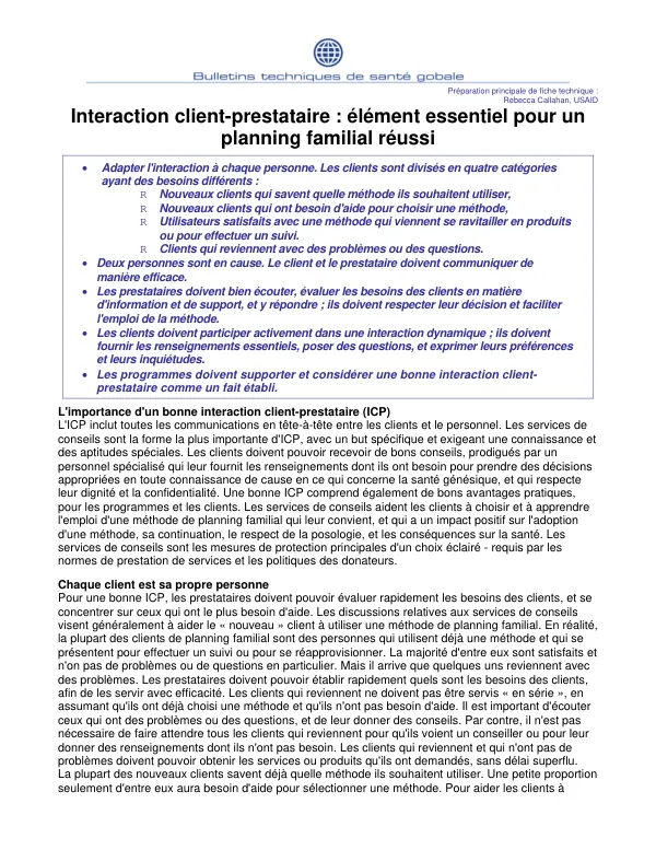 Interaction client-prestataire : element essentiel pour un planning familial reussi
