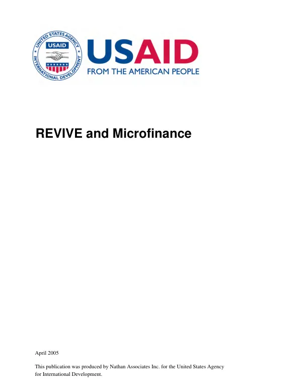 REVIVE and microfinance