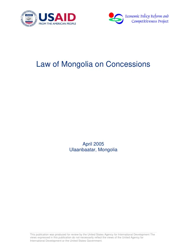 Law of Mongolia on concessions