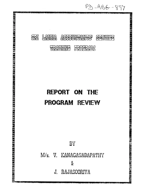 Sri Lanka accountants' service training program : report on the program review
