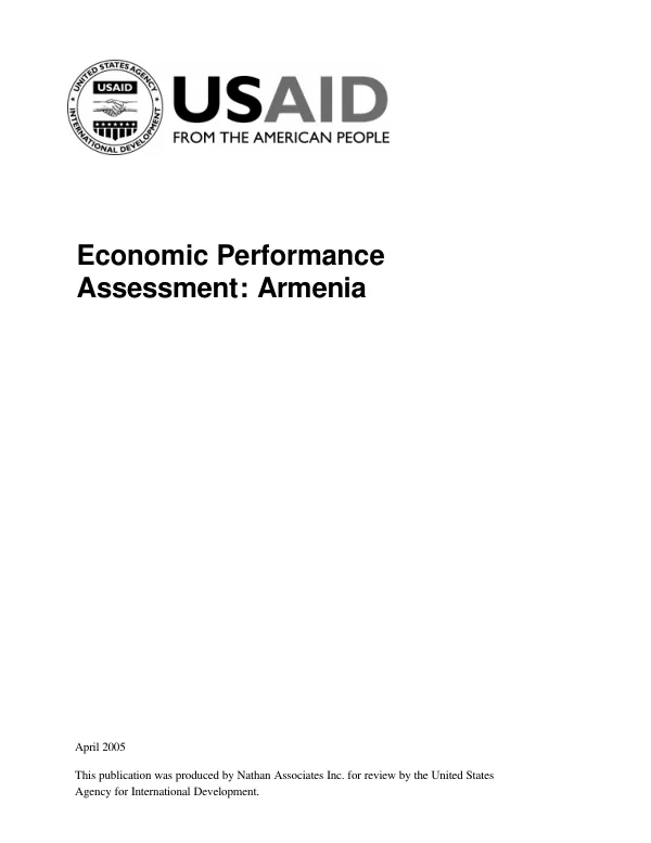 Economic performance assessment Armenia