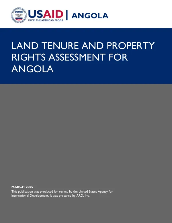 Land tenure and property rights assessment for Angola