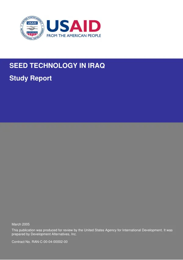 Seed technology in Iraq : study report