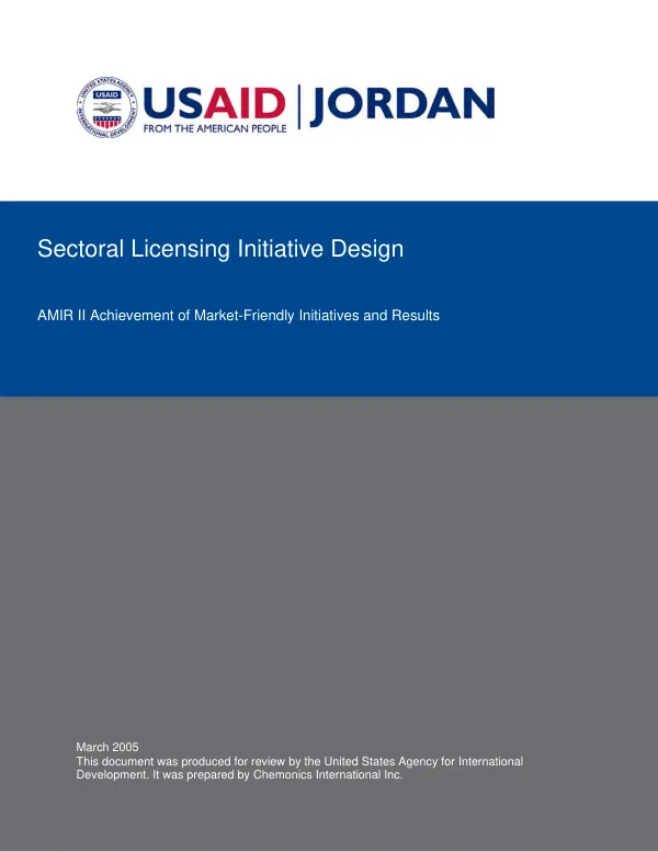 Sectoral licensing initiative design