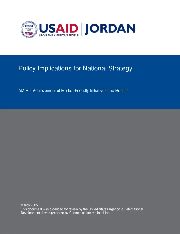 Policy implications for national strategy