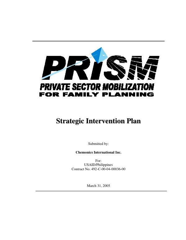 Strategic intervention plan
