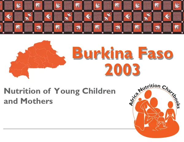Nutrition of young children and mothers in Burkina Faso : findings from the 2003 Burkina Faso demographic and health survey = Nutrition des jeunes enfants et des meres au Burkina Faso : resultats de l"enquete demographique et de sante au Burkina Faso 2003