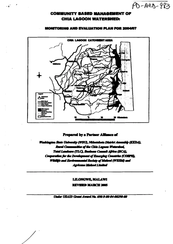 Community based management of Chia Lagoon watershed : monitoring and evaluation plan for 2004/07