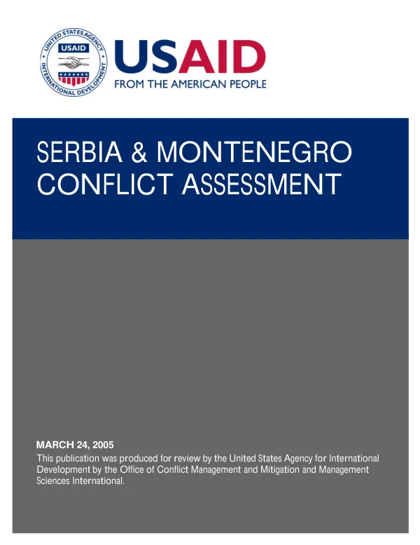 Serbia & Montenegro conflict assessment