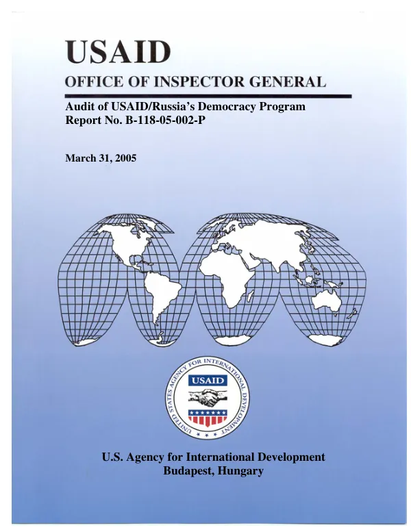 Audit of USAID/Russia"s democracy program