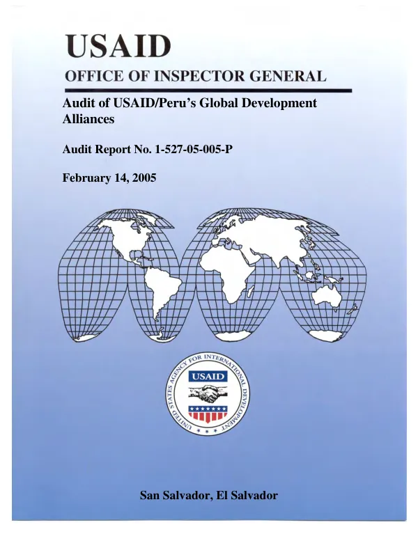 Audit of USAID/Peru"s global development alliances