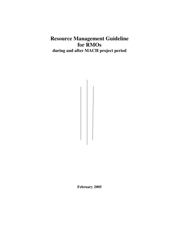 Resource management guideline for RMOs during and after MACH project period