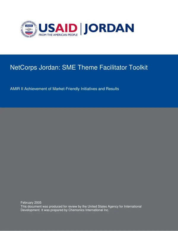 NetCorps Jordan : SME theme facilitator toolkit