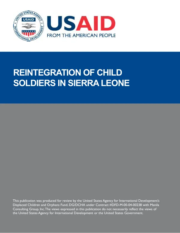 Reintegration of child soldiers in Sierra Leone
