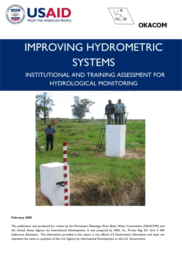Improving hydrometric systems : institutional and training assessment for hydrological monitoring