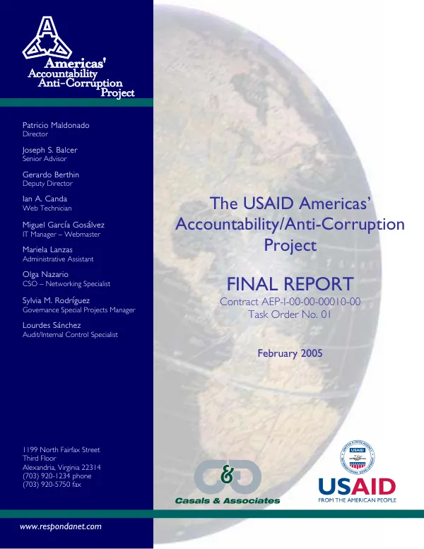 USAID Americas" accountability/anti-corruption project : final report