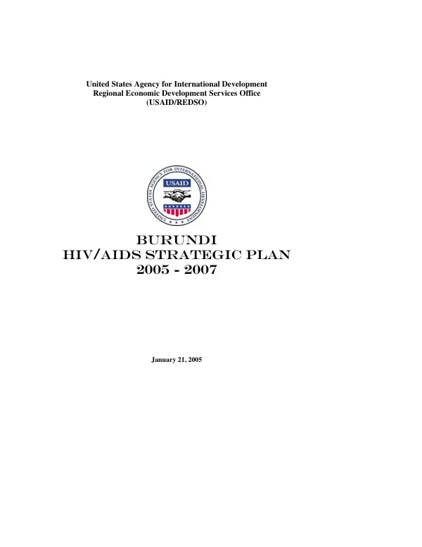 Burundi HIV/AIDS strategic plan 2005-2007
