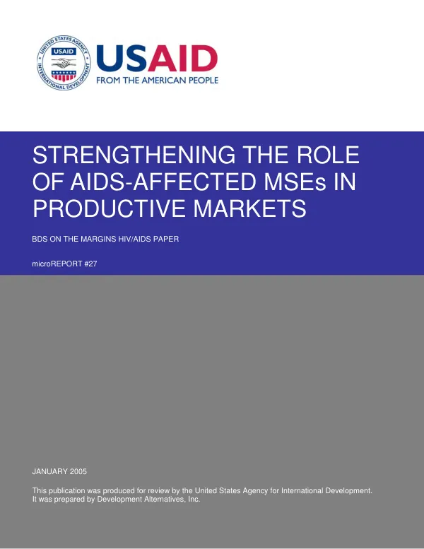Strengthening the role of AIDS-affected MSEs in productive markets