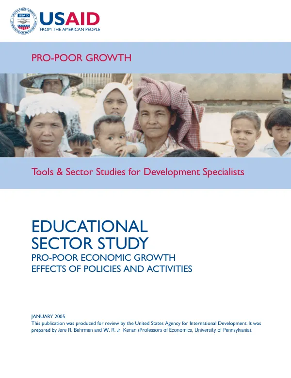 Educational sector study : pro-poor economic growth effects of policies and activities